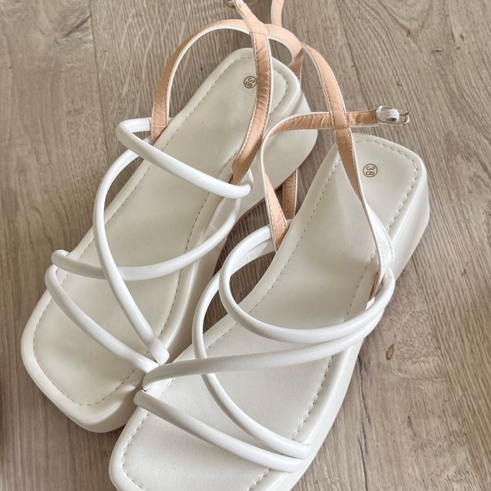Elegant White Strappy Sandals